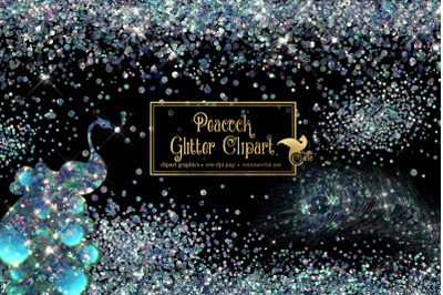 Peacock Glitter Clipart