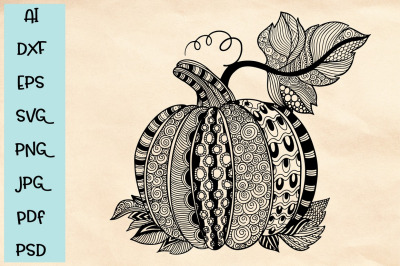 Hand drawn pumpkin doodles in SVG format