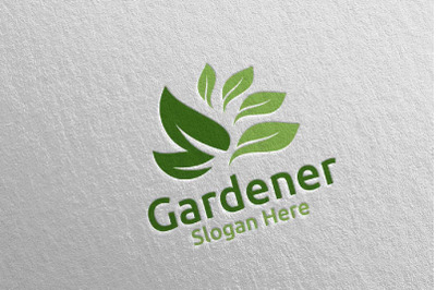 Botanical Gardener Care Logo Design 43