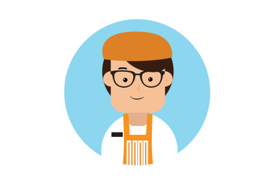 Icon Character Chef Apron Orange Male