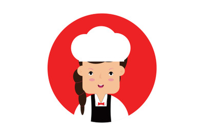 Icon Character Chef Apron Black Female