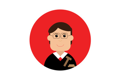 Icon Character Judge Red Glasses Male