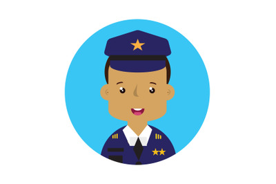 Icon Character Police Blue Male