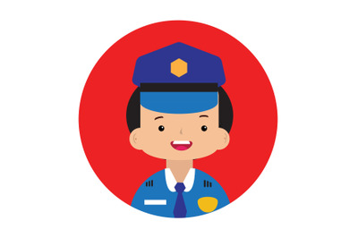 Icon Character Police Uniform Blue Male