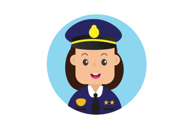 Icon Character Police Blue Female