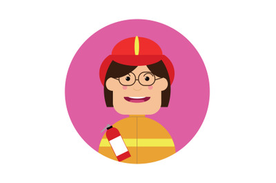 Icon Character Firefighters Pink Female