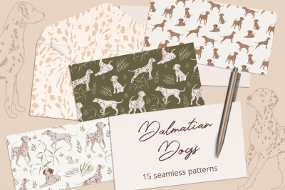 Dalmatian Dogs Seamless Patterns