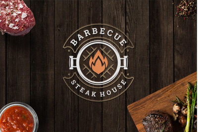 Barbecue Grill Logo Template