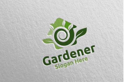 House Botanical Gardener Logo Design 45