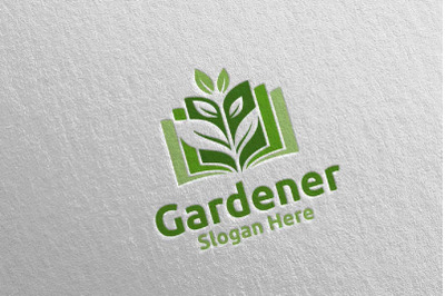 Book Botanical Gardener Logo Design 46