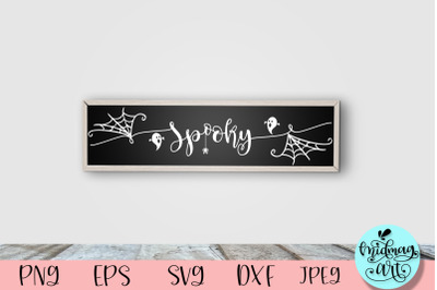 Spooky wood sign svg, wooden halloween sign svg