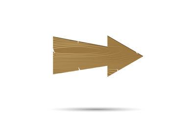 Cartoon wooden pointer arrow isolated