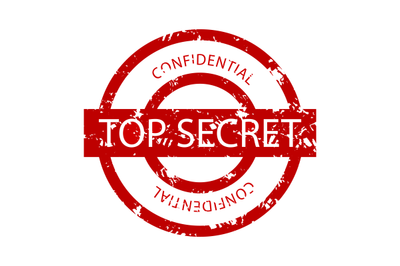 Top secret confidential rubber stamp