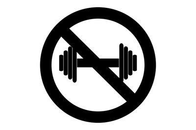 No exercise workout symbol