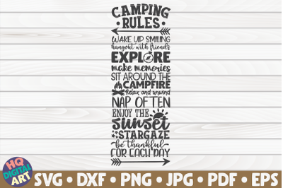 Camping rules SVG | Camping quote