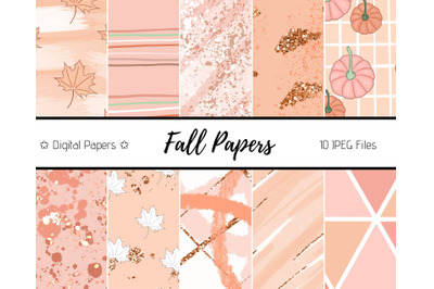 Autumn Fall Orange Digital Scrapbook Paper NOT SEAMLESS