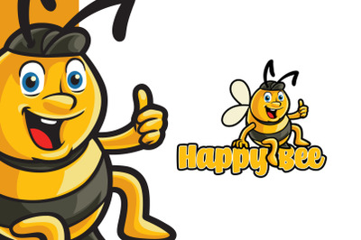 Happy Bee Logo Template