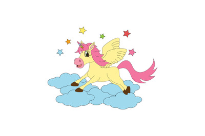 cute unicorn cartoon illustration vector design