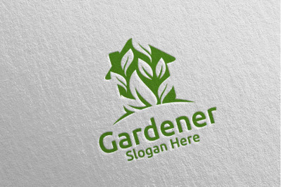 House Botanical Gardener Logo Design 52