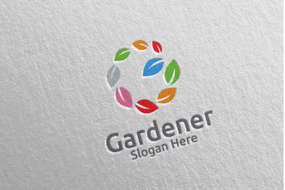 Global Botanical Gardener Logo Design 54