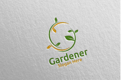 Botanical Gardener Care Logo Design 56