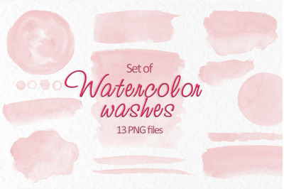 Blush Pink watercolor stains&nbsp;Pink washes clipart