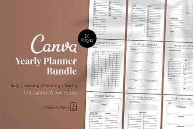 CANVA YEARLY PLANNER BUNDLE