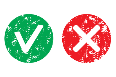 Approve and reject symbol stamp vector