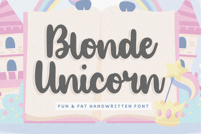 Blonde Unicorn Fun &amp; Fat Handwritten Font