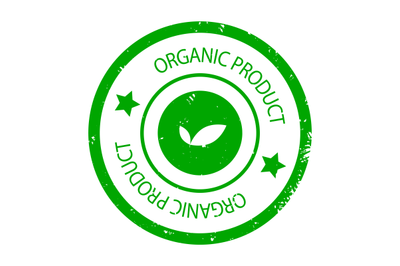 Organic product seal vector texture