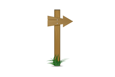 Wooden arrow cartoon sign vector