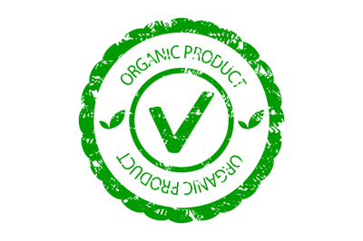 Organic product green stamp seal