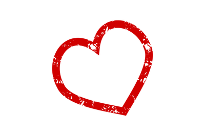 Stamp heart to valentine day stroke vector texture