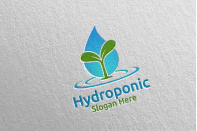 Water Hydroponic Botanical Gardener Logo Design 63