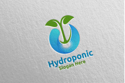 Water Hydroponic Botanical Gardener Logo Design 65