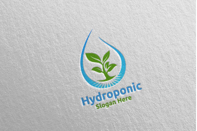 Water Hydroponic Botanical Gardener Logo Design 66