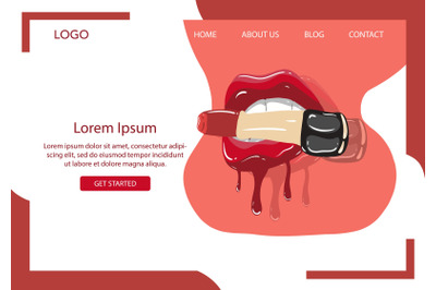 Landing Page Fashion Red Lipstick