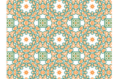 Pattern Abstract Orange Tosca Green Color