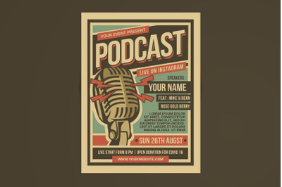 Podcast Retro Event Flyer