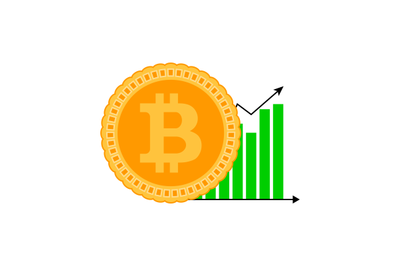 Growth bitcoin graphic icon