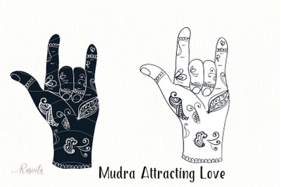Mudra Attracting Love with mehendi pattern