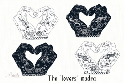 The Lovers Mudra With Mehendi Pattern