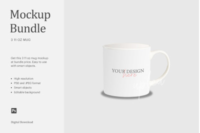 11oz Mug Mockup Bundle&2C; Sublimation Mug Mockup&2C; Coffee Mug