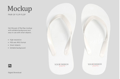 Flip Flops Mockup, Sandals Mockup, Beach Slipper Mockup, Pair of Flip