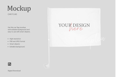 Car Flag Mockup, Mockup Flag, Sublimation Car Flag Mockup