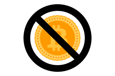 Forbidden of crypto currency symbol vector