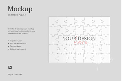 35 Pieces Puzzle Mockup&2C; Sublimation Mockup Puzzle&2C; Jigsaw Mockup