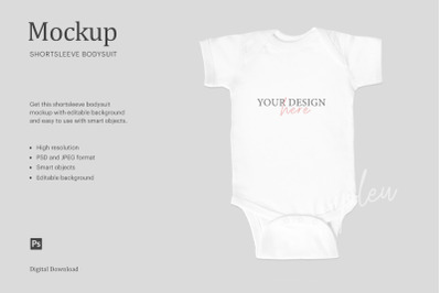 Baby Bodysuit Short Sleeve Mockup