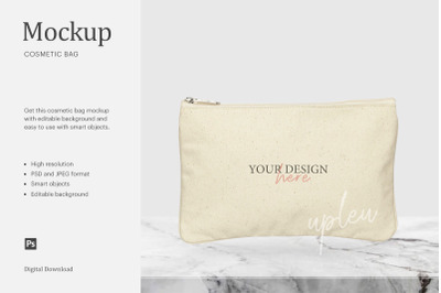 Cosmetic Bag Mockup, Canvas Bag Mockup