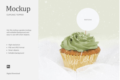 Cupcake Topper Mockup, Cupcake Mockup, Toppers Mockup